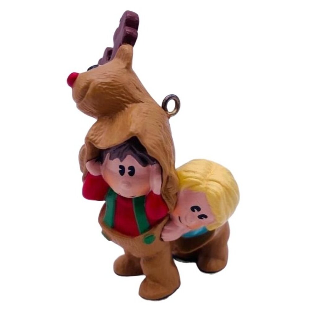 Hallmark 1989 Keepsake Ornament Deer Disguise Rudolph Costume Kids 2.5" Collecti